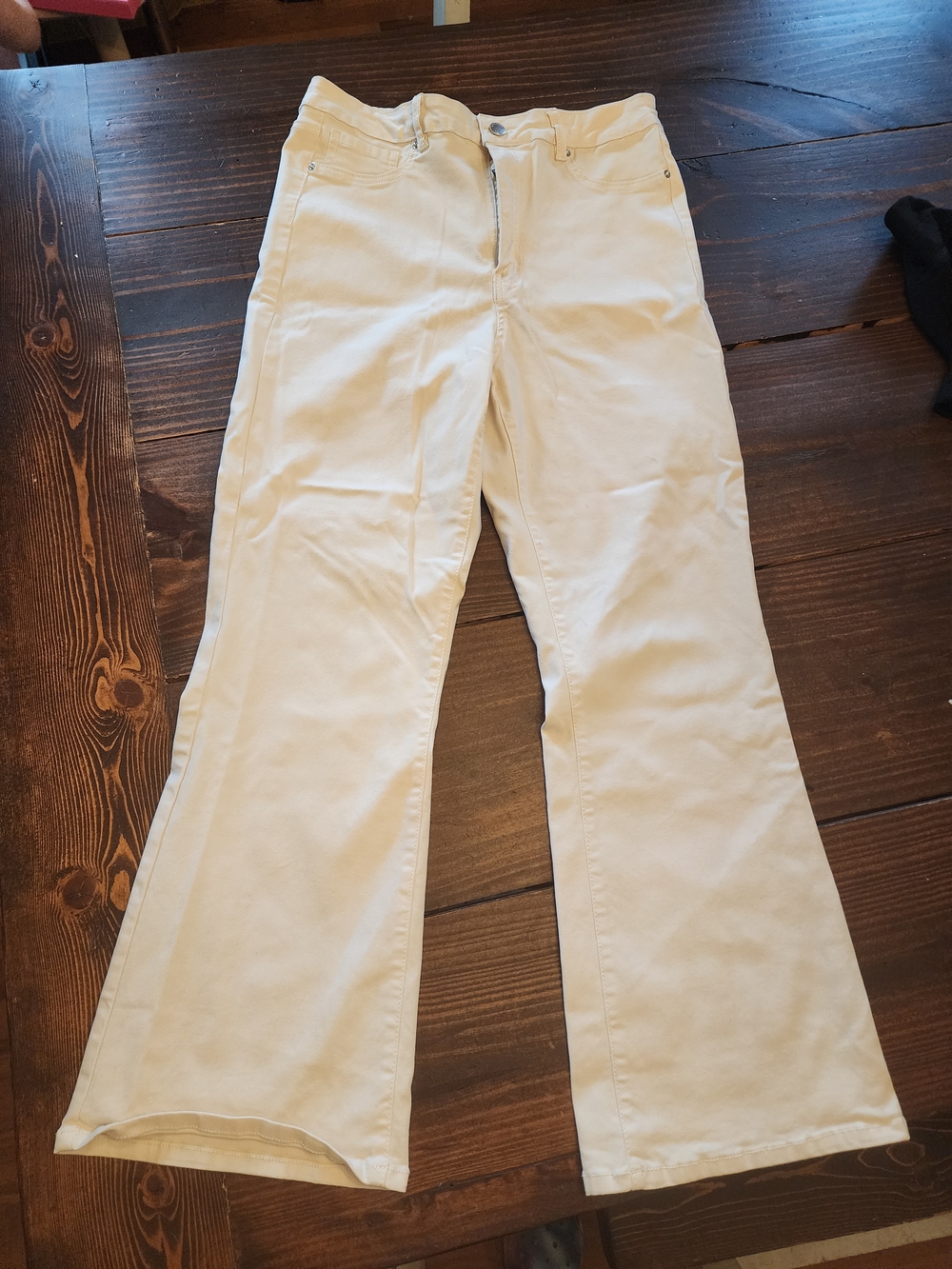 Cream Flared Capris